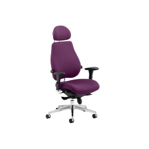 Praktikos Ultimate Fabric 24 Hour High Back Operator Chair With Headrest