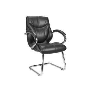 Kintyre Black Leather Faced Cantilever Chair