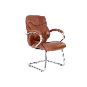 Kintyre Tan Leather Faced Cantilever Chair