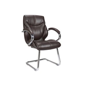 Kintyre Brown Leather Faced Cantilever Chair
