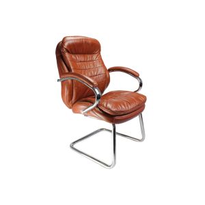 Nairn Tan Leather Faced Cantilever Chair