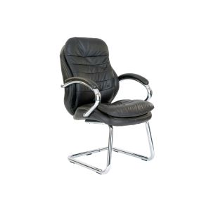 Nairn Brown Leather Faced Cantilever Chair