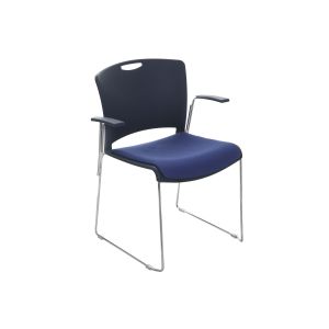 Alberta Stacking Armchair With Upholstered Seat