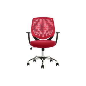 Rosina Deluxe Red Fabric Medium Back Operator Chair