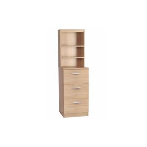 Small Office Mid Height 3 Drawer Filing Cabinet With Hutch Bookcase