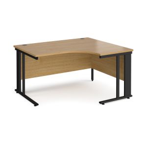 Value Line Deluxe Cable Managed Right Hand Ergo Desk (Black Legs)