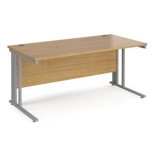 Value Line Deluxe Cable Managed Rectangular Desk (Silver Legs)