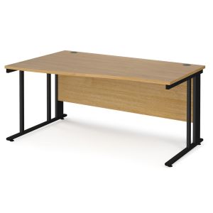 Value Line Deluxe Cable Managed Left Hand Wave Desk (Black Legs)