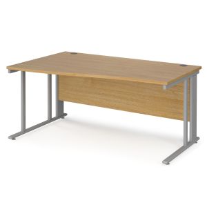 Value Line Deluxe Cable Managed Left Hand Wave Desk (Silver Legs)