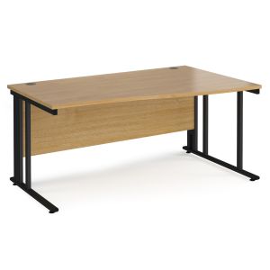 Value Line Deluxe Cable Managed Right Hand Wave Desk (Black Legs)
