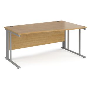 Value Line Deluxe Cable Managed Right Hand Wave Desk (Silver Legs)