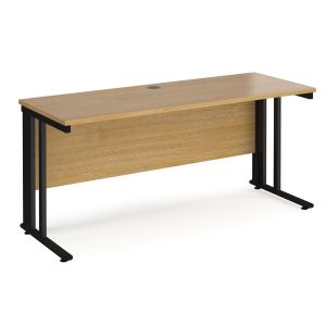 Value Line Deluxe Cable Managed Narrow Rectangular Desk (Black Legs)