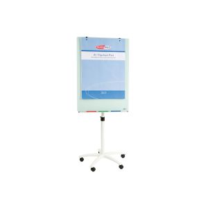 Write-On Glass Mobile Whiteboard Flipchart Easel