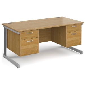All Oak Deluxe Executive Desk 2+2 Drawers 
