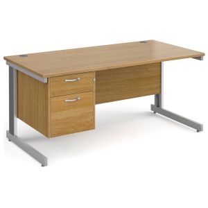 All Oak Deluxe Clerical Desk 2 Drawers 