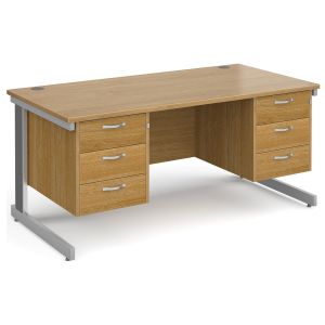 All Oak Deluxe Executive Desk 3+3 Drawers 