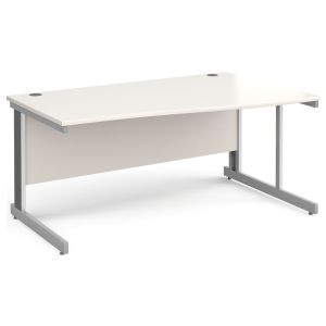 All White Deluxe Right Hand Wave Desk 