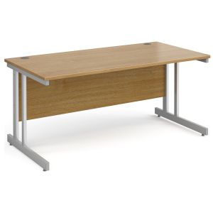 All Oak Double C-Leg Rectangular Desk