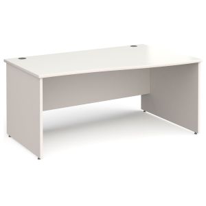 All White Panel End Right Hand Wave Desk 