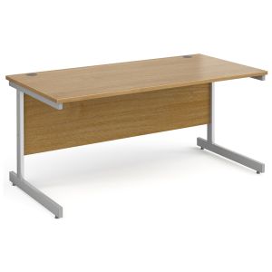 All Oak C-Leg Rectangular Desk