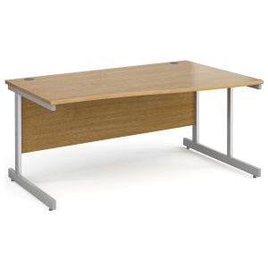 All Oak C-Leg Wave Desk Right 