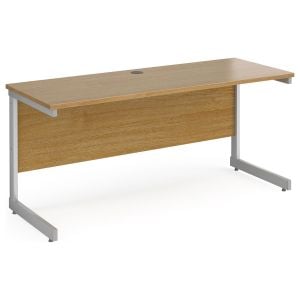 All Oak C-Leg Narrow Rectangular Desk