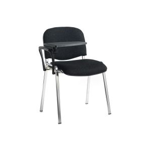 Pack Of 4 Chrome Frame Conference Chairs With Writing Tablets