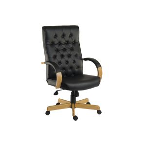 Warwick Leather Faced Executive Chair (Black)