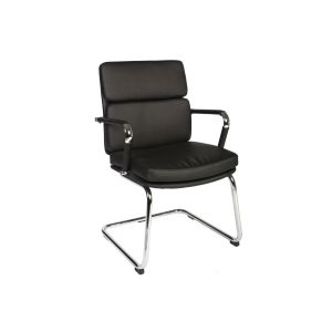 Crowne Leather Faced Cantilever Chair (Black)