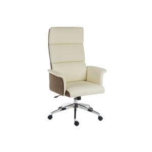 Panache High Back Executive Leather Look Chair Cream