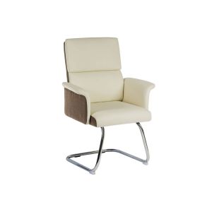 Panache Leather Look Cantilever Chair (Cream)