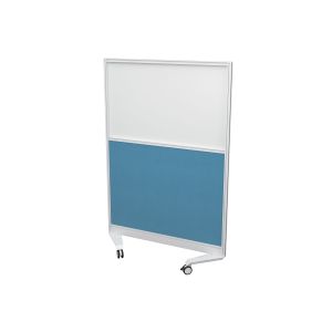 Porto Half Glazed Mobile Floor Screens 180h (White Frame)