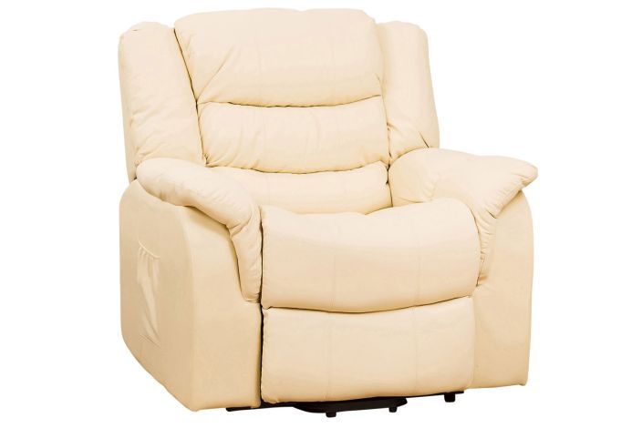 Hunter Leather Recliner Armchair (Cream) - Furniture At Work®