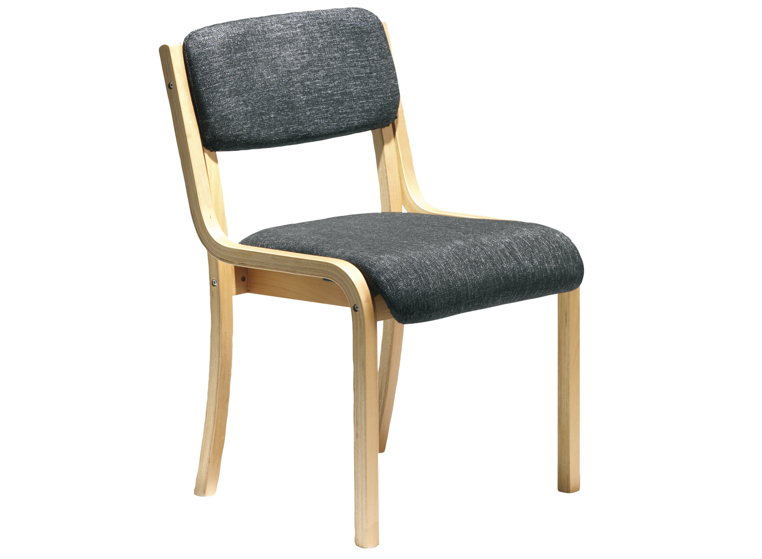 Harmony Wood Framed Stacking Side Chair, Charcoal, Express Delivery