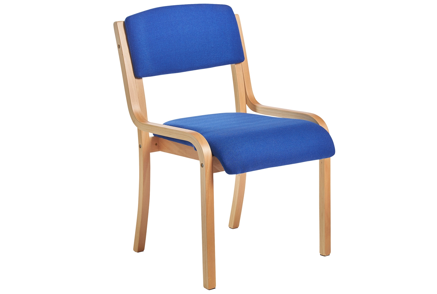 Harmony Wood Framed Stacking Side Office Chair, Blue, Fully Installed
