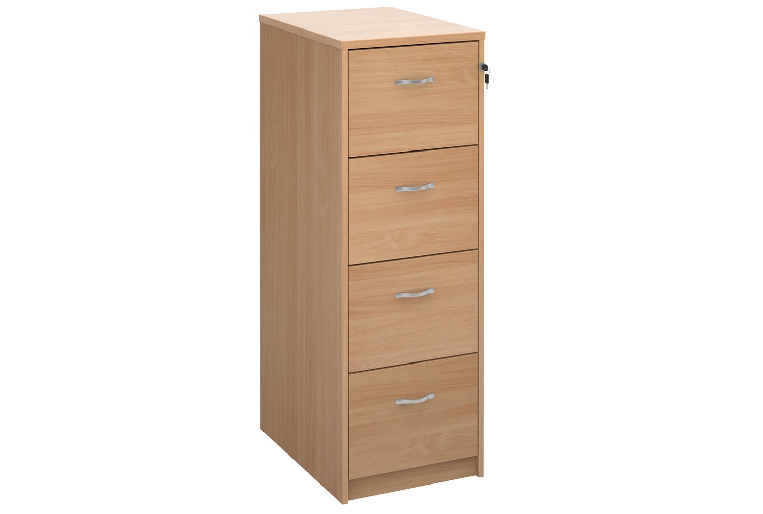 Wooden Filing Cabinets, 4 Drawer - 48wx66dx136h (cm), Beech