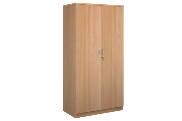 High Capacity Double Door Cupboards, 4 Shelf - 102wx55dx200h (cm), Beech