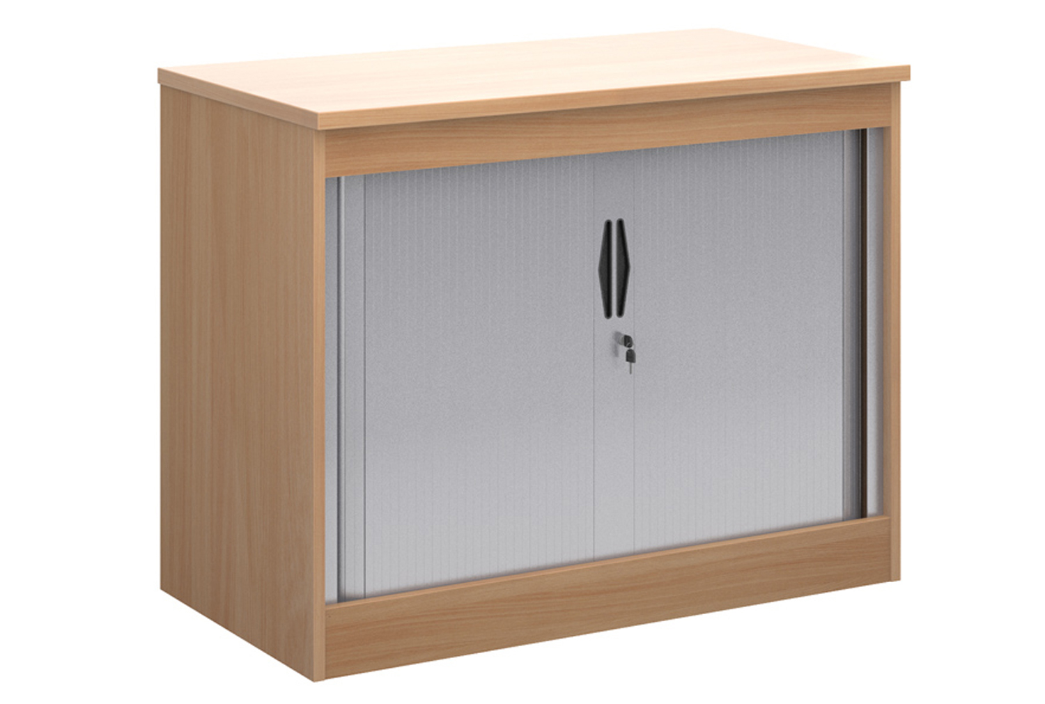 Multi Storage Tambour Office Cupboards, 102wx55dx80h (cm), Beech