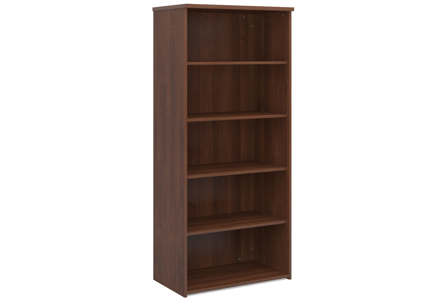 Thrifty Next-Day Office Bookcases Walnut, 4 Shelf - 80wx47dx179h (cm), Express Delivery