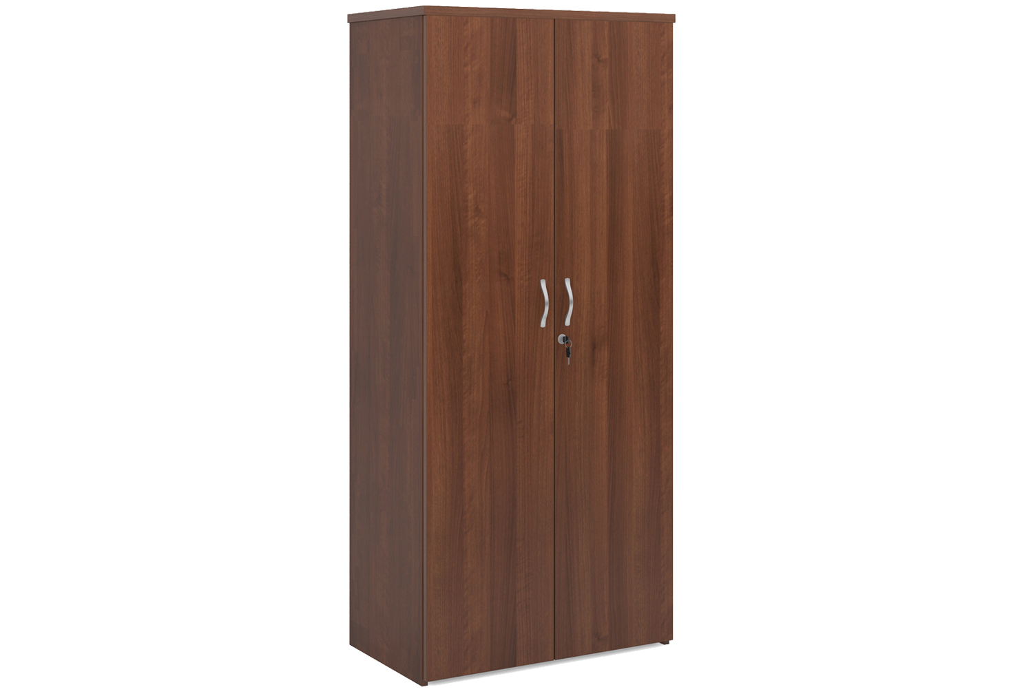 Thrifty Next-Day Double Door Cupboards Walnut, 4 Shelf - 80wx47dx179h (cm), Express Delivery