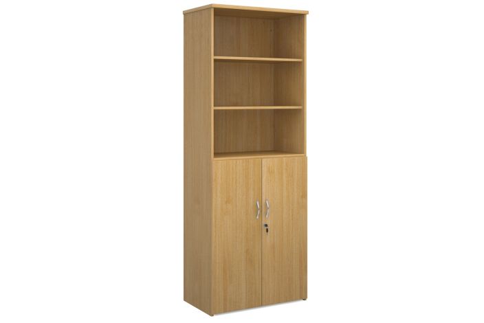 Open Top Office Cupboards, 5 Shelf - 80wx47dx214h (cm), Oak