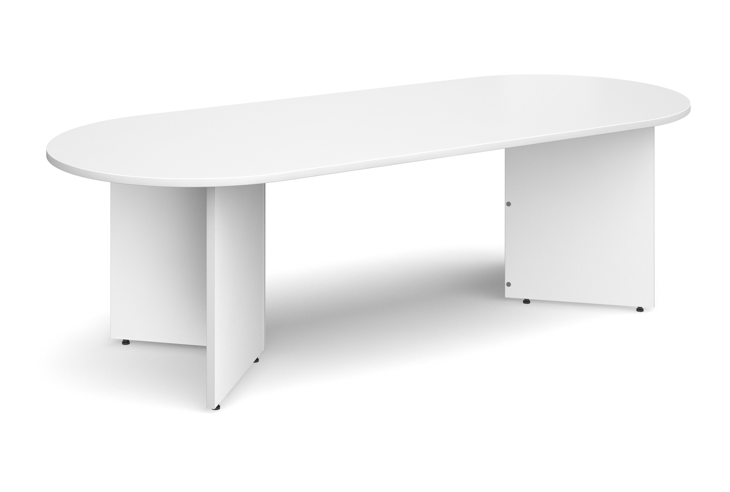 All White Premium Arrowhead Radial Boardroom Tables