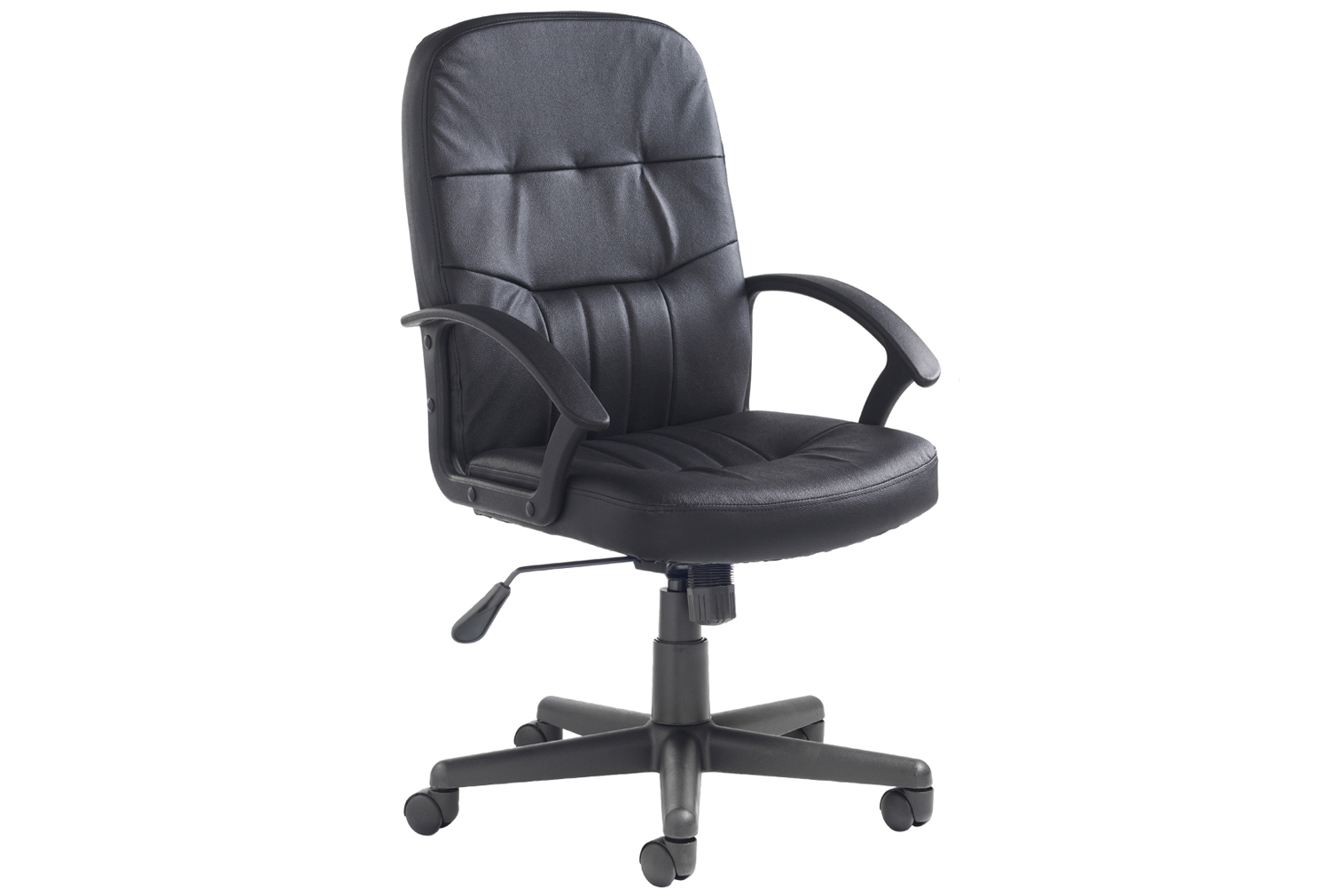 York High Back Leather Faced Executive Office Chair, Black, Express Delivery