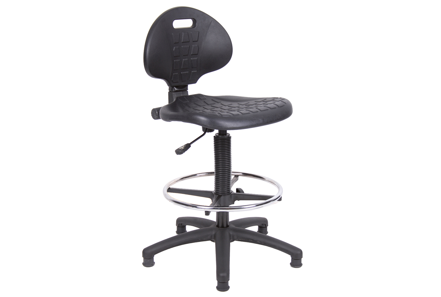 Polyurethane Draughtsman Office Chair, Black, Express Delivery