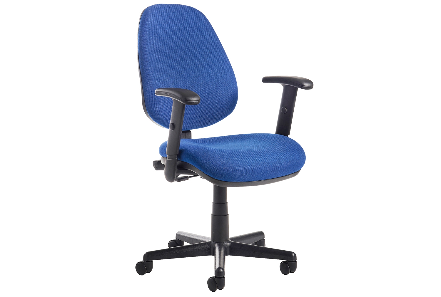 High Back Operator Office Chair, With Adjustable Arms, Blue, Express Delivery