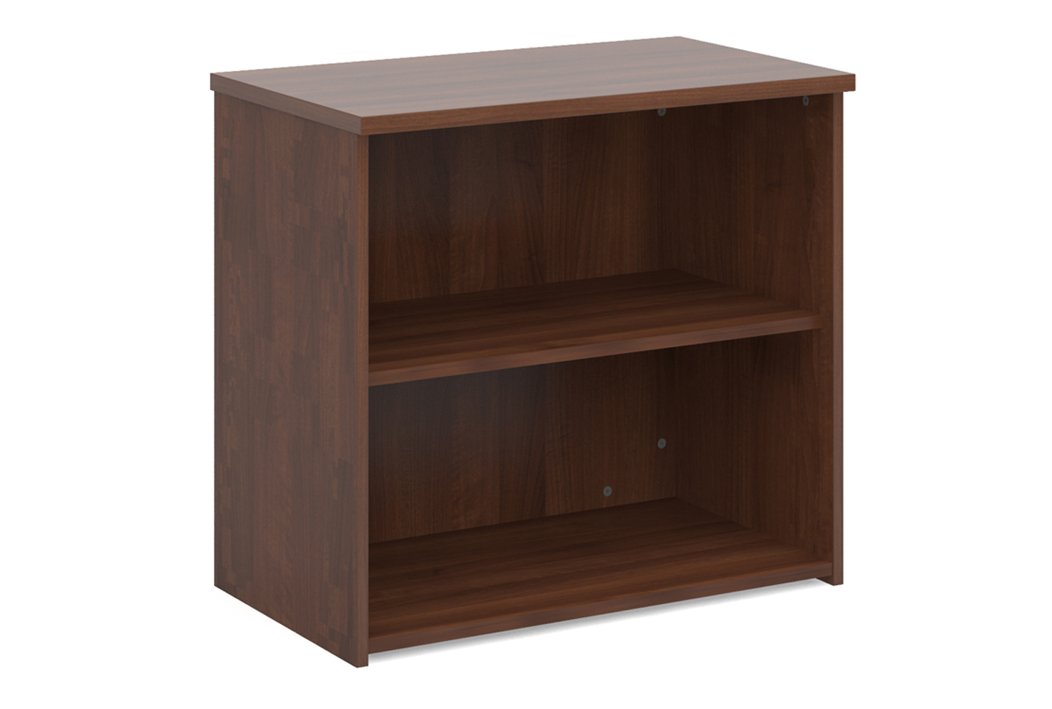 Duo Office Bookcases, 1 Shelf - 80wx47dx74h (cm), Walnut, Express Delivery