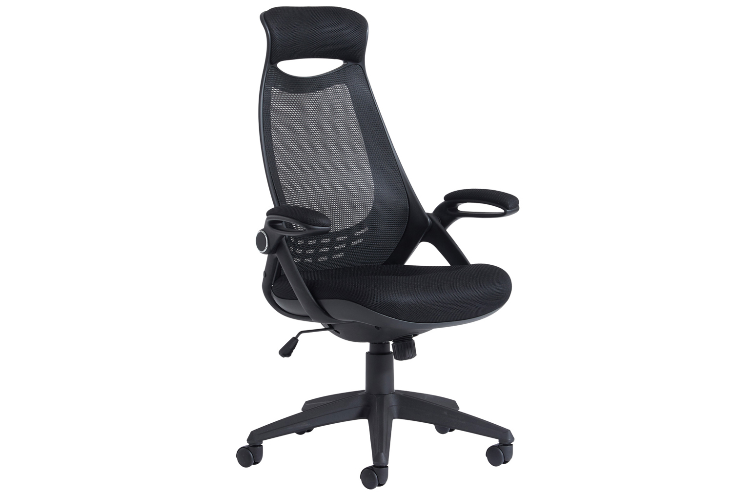 Weber High Back Mesh Office Chair With Headrest, Black, Fully Installed
