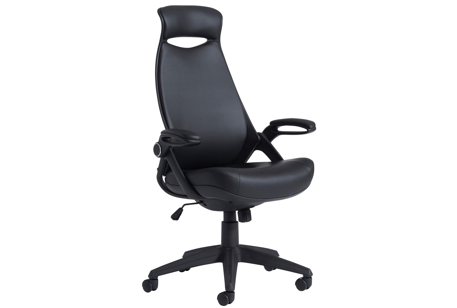 Roche Leather High Back Managers Office Chair With Headrest, Black, Express Delivery