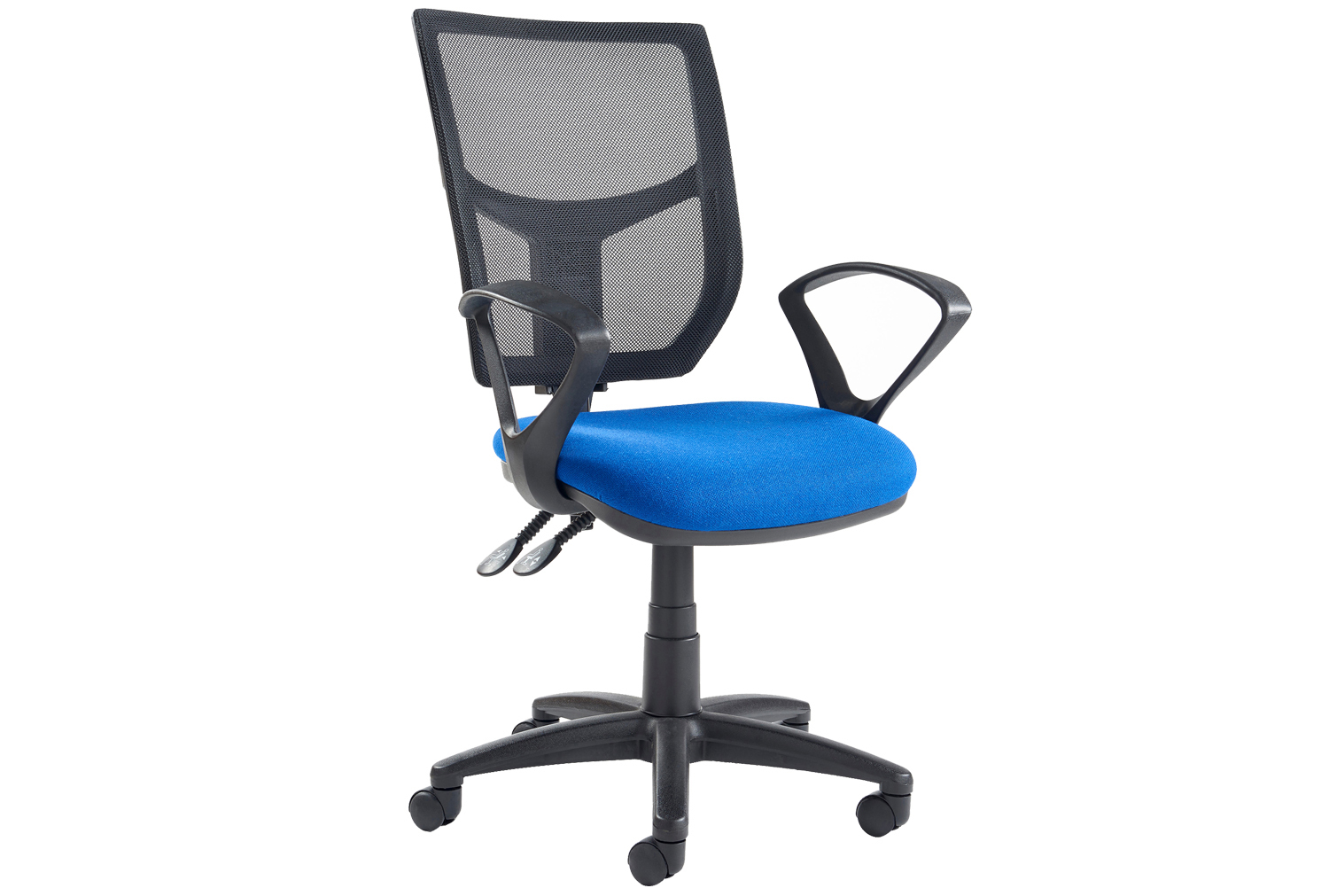 Gordy 3 Lever High Mesh Back Operator Office Chair With Fixed Arms, Havana