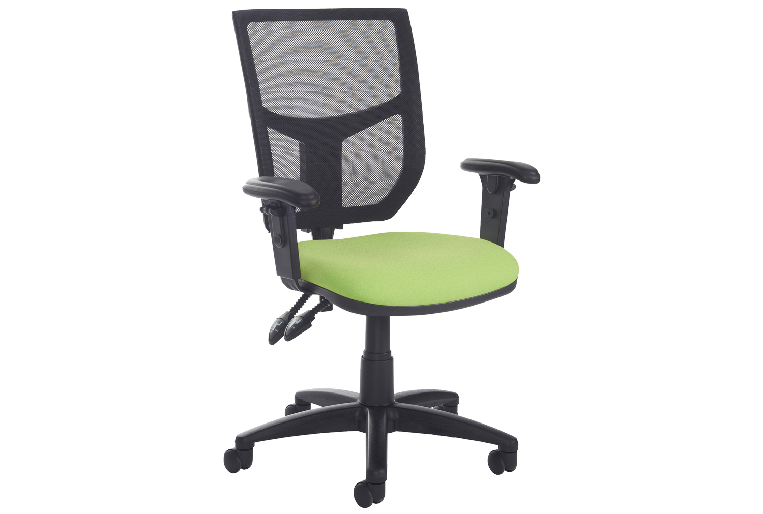 Gordy 2 Lever Mesh Back Operator Office Chair With Adjustable Arms, Havana